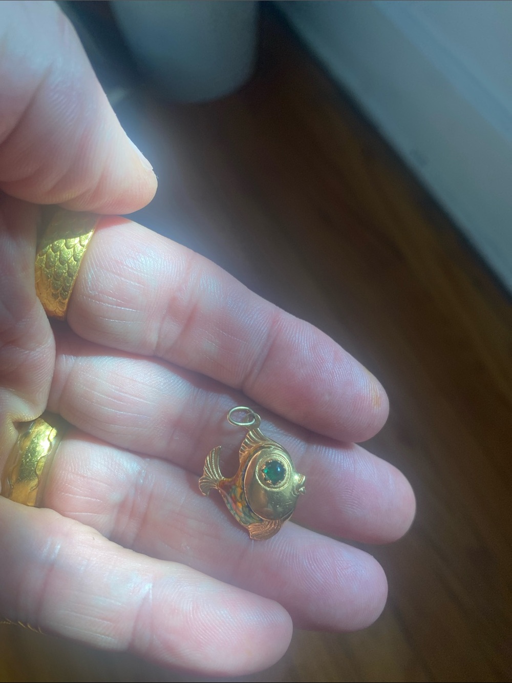 Gold Fish Pendant Charm - Classic Gold Finish